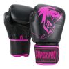 Super Pro Combat Gear Warrior Lederen (kick)bokshandschoenen (Zwart / Roze)