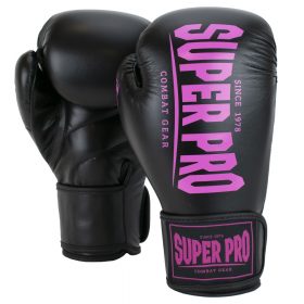 Super Pro Combat Gear Champ kickbokshandschoenen (Zwart/Roze)