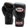 Super Pro Combat Gear Thai-Pro Lederen (Thai)bokshandschoenen (Zwart)