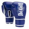 Super Pro Combat Gear Winner Wedstrijdhandschoenen Klittenband (Blauw/Wit) 10 oz