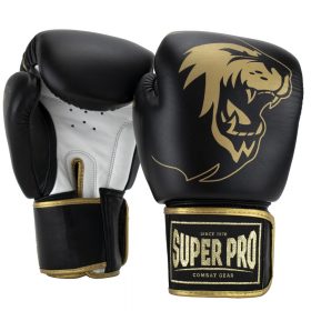 Super Pro Combat Gear Warrior SE Lederen (kick)bokshandschoenen Zwart/Goud/Wit