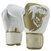 Super Pro Combat Gear Warrior Lederen (kick)bokshandschoenen Wit/Goud