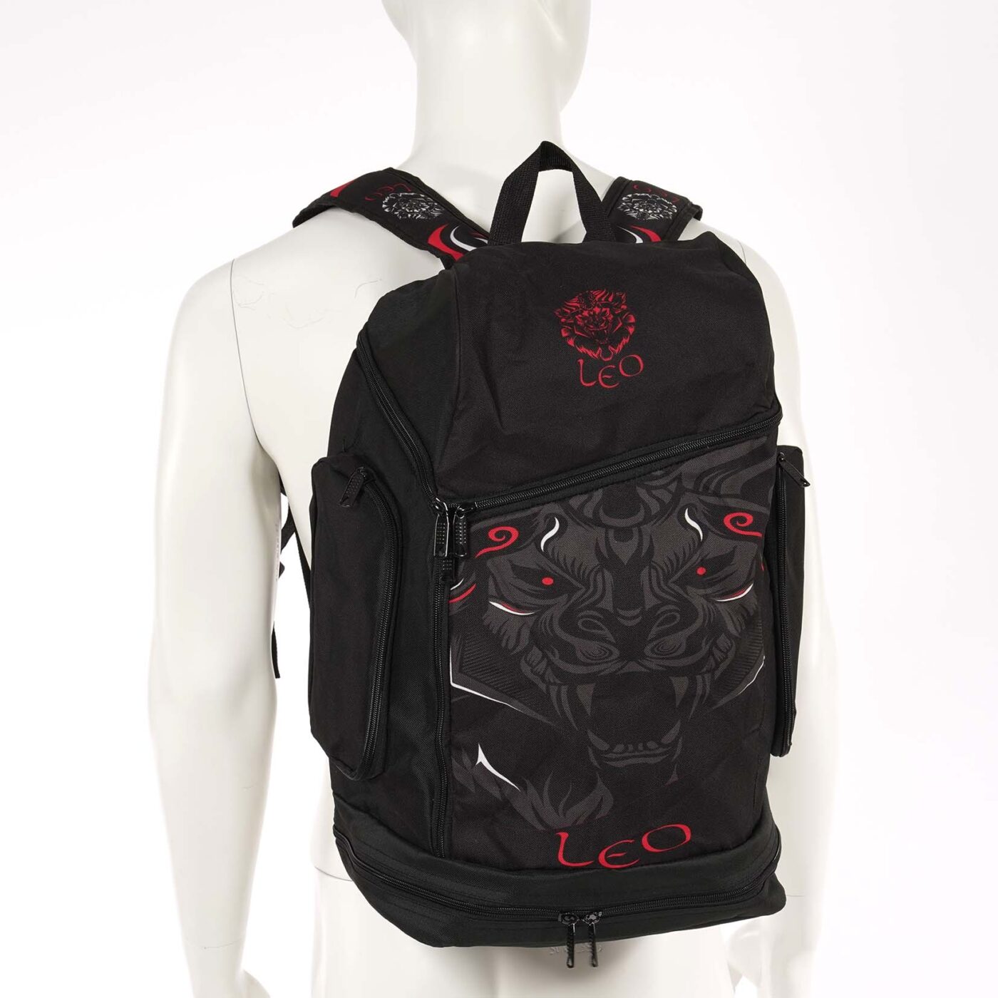 Leo Backpack - Black/White/Red