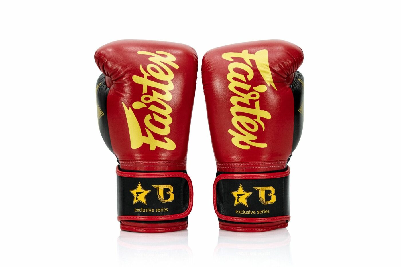 Fairtex x Booster bokshandschoenen FXB BG V2 (Rood / Zwart / Goud)