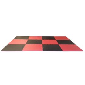 Puzzelmattenset 2 cm. rood/zwart 12 m2 - Tatami matten