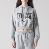 Everlast Cropped Hoodie Logo Grijs