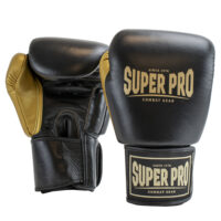 Super Pro Combat Gear Lederen (thai)bokshandschoenen Enforcer , goud - zwart