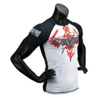 Super Pro Combat Gear Rashguard Shortsleeve Raven , rood - zwart - wit