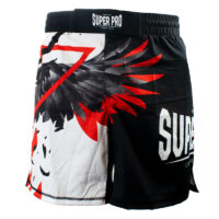 Super Pro Combat Gear Mma Short Raven , rood - zwart - wit