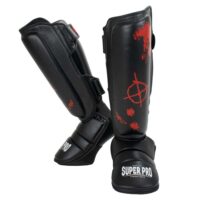 Super Pro Combat Gear Scheenbeschermers Skull , rood - zwart