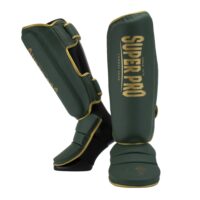 Super Pro Combat Gear Scheenbeschermer Protector Se , goud - groen