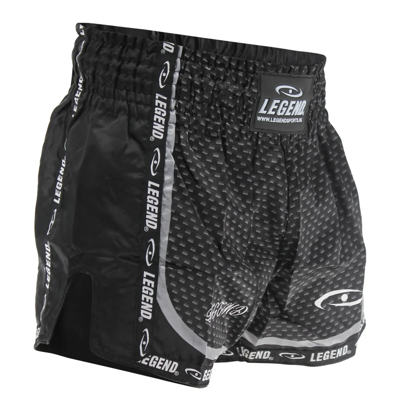 Legend Kickboks Broekje Carbon Black Satijn maat XL