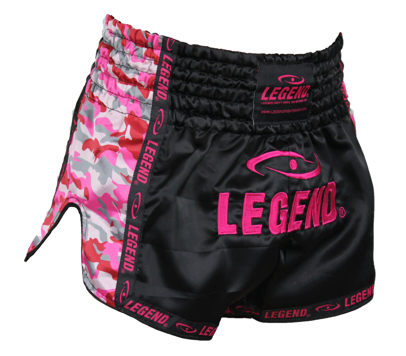 Legend Kickboks Broekje Dames Camo Roze Satijn maat XL