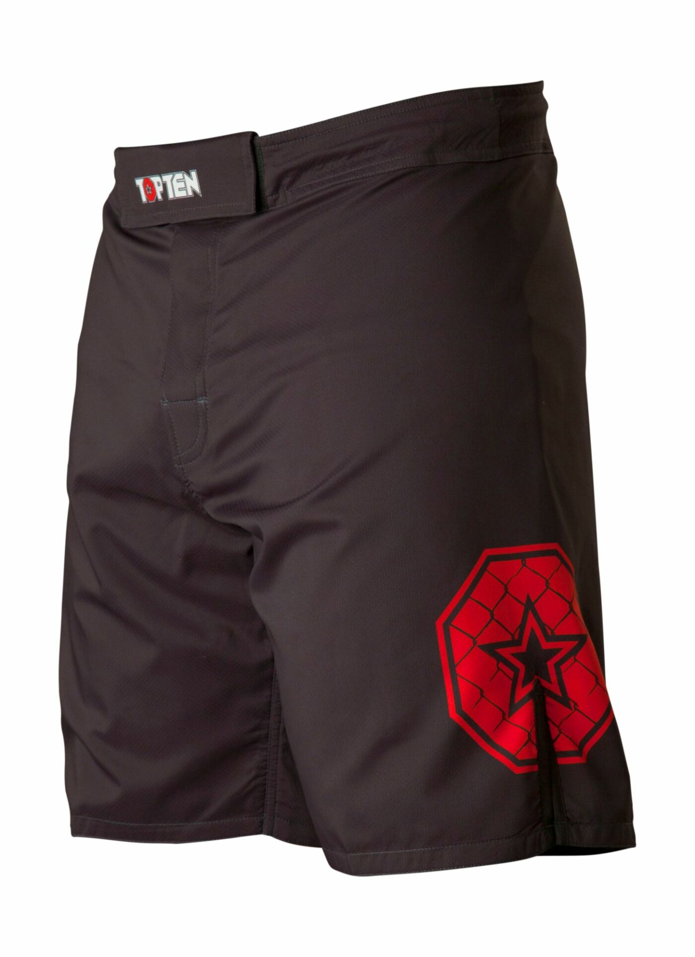 TOP TEN MMA Short Triangle Black/Red maat M